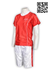 WTV125製造吸濕排汗運動套裝 組隊波衫 訂造輕薄舒適運動套裝 大量訂造運動套裝 運動套裝製造商    紅色衣服  白色褲子